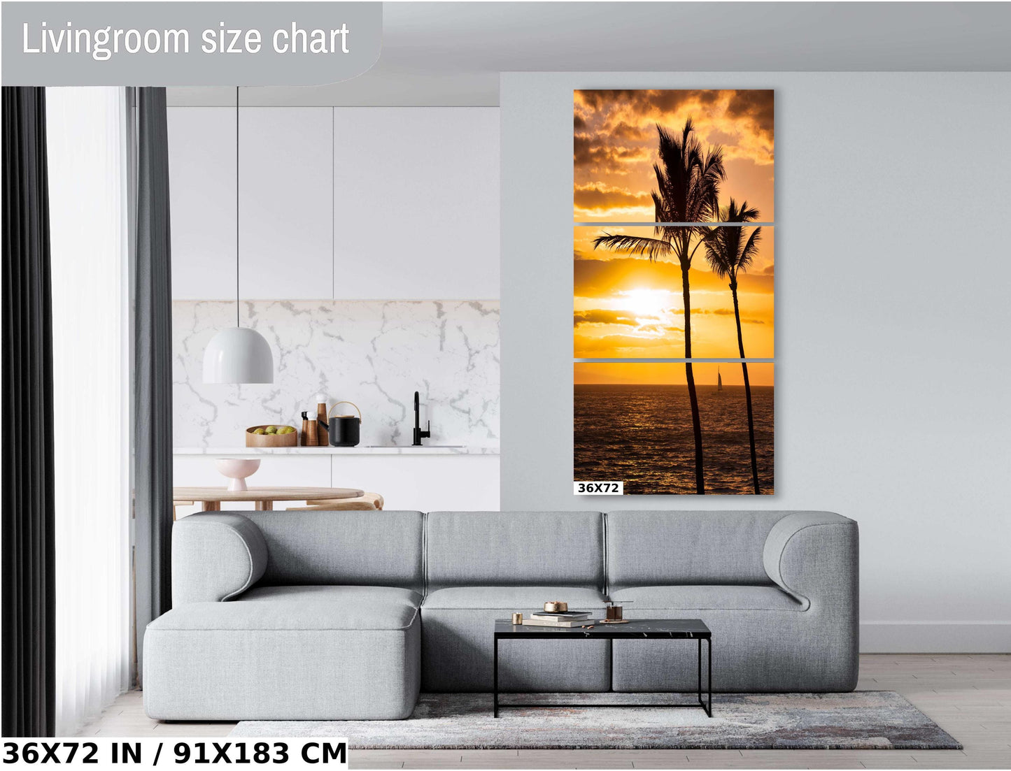 Maui Sunset Wall Art – Tropical Wall Decor | Hawaii Metal Print, Beach Scene Photo