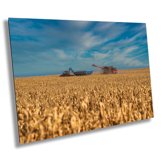 Combine Tractor Wall Art - Colorado Farm Print | Ready To Hang Canvas Decor