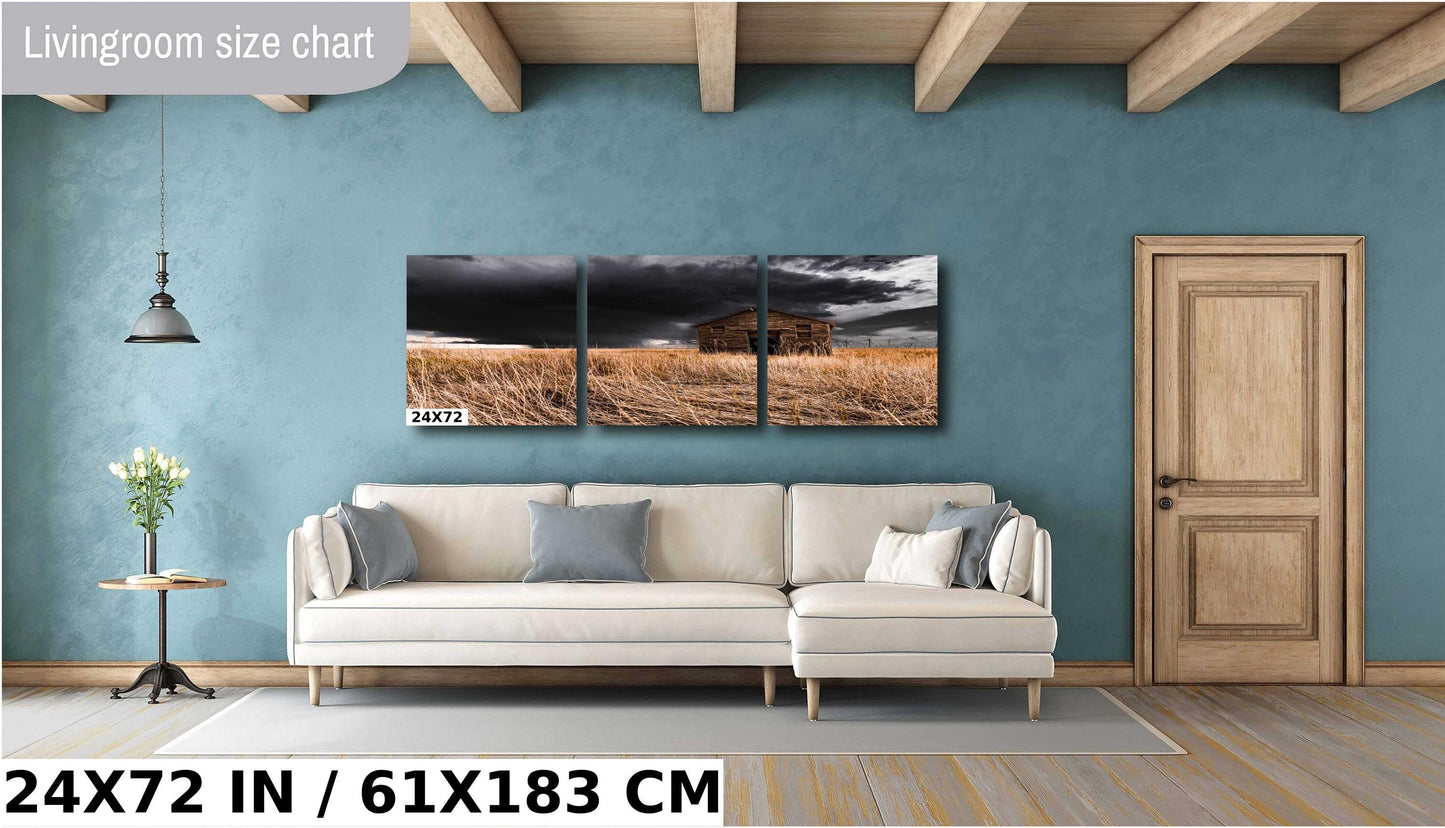Rustic Farm Wall Art – Old Red Barn Print | Storm Photography Art Canvas