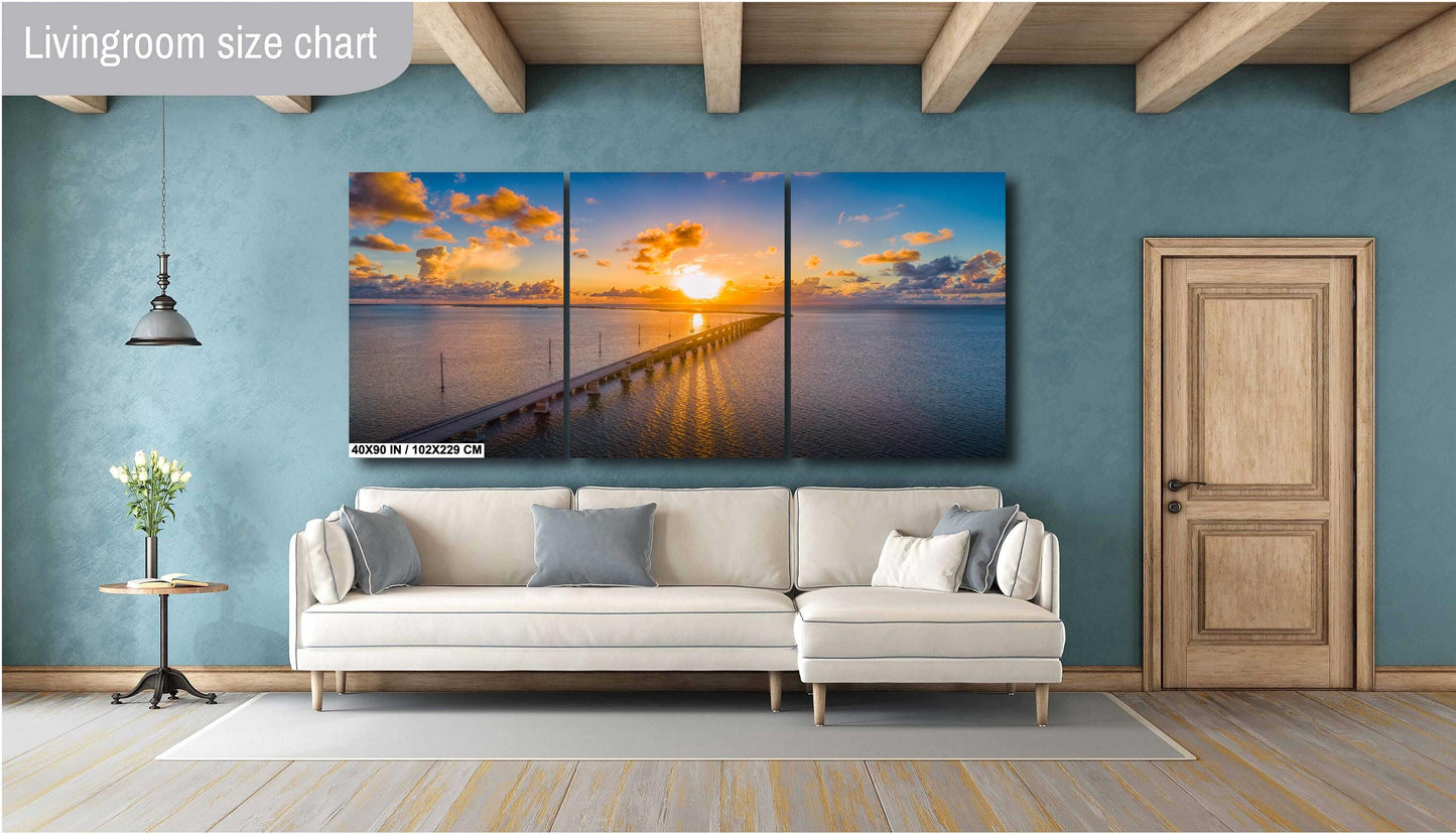 Florida Keys Wall Art - Tropical Aerial Landscape Print | Ready to Hang Canvas