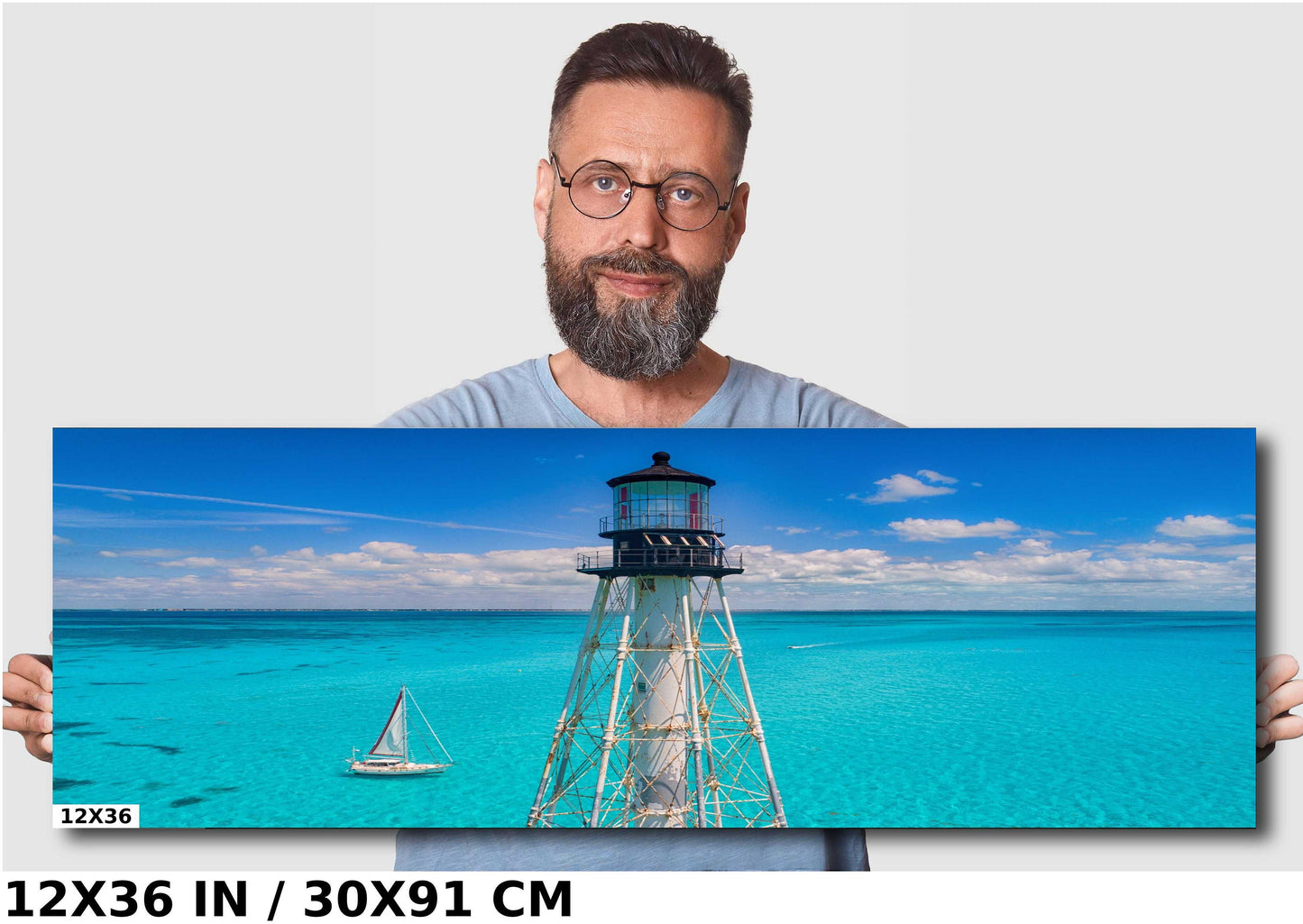 Alligator Reef Lighthouse Wall Art - Coastal Canvas Print | Nautical Home Decor