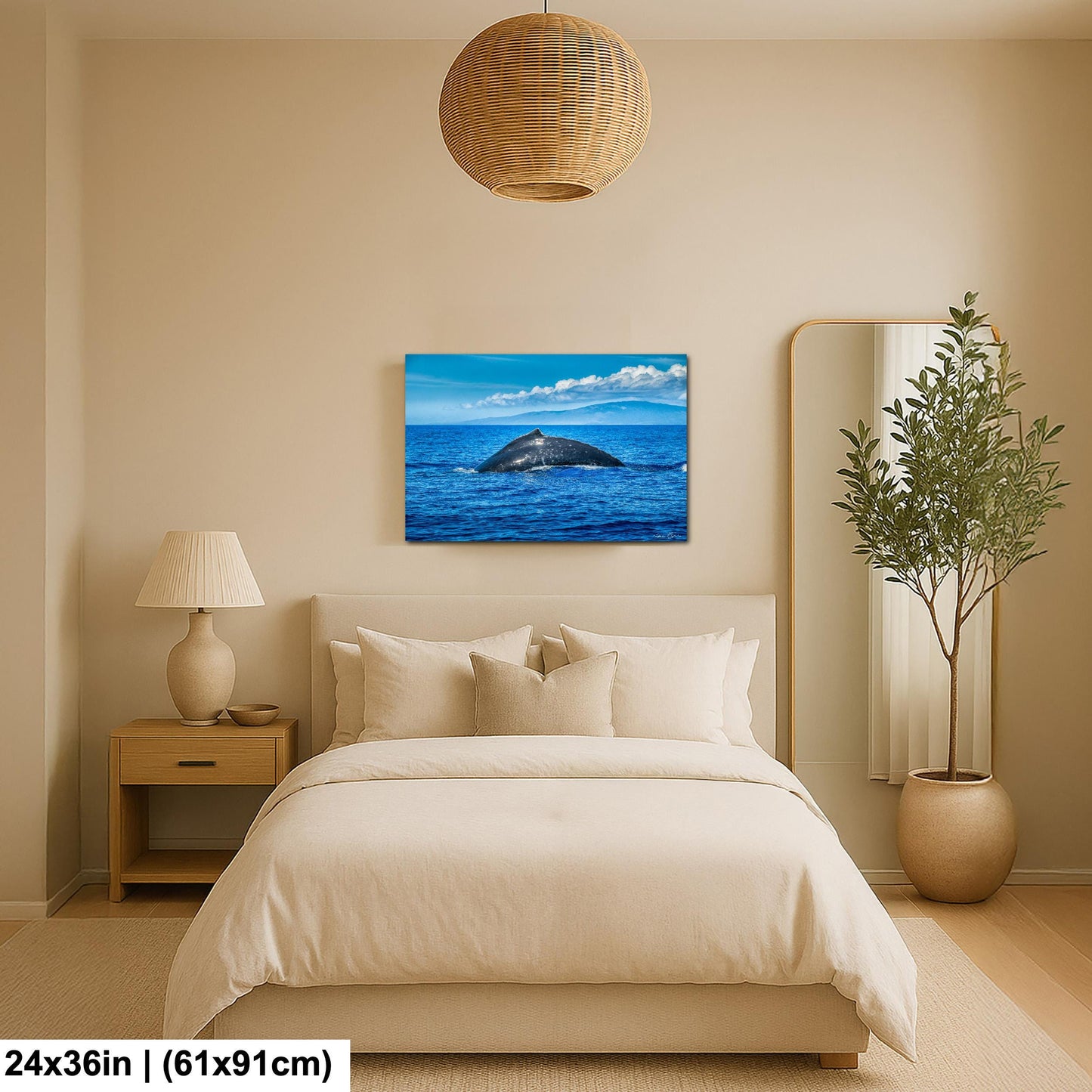 Humpback Whale Wall Art, Ocean Animal Print (Canvas, Metal, or Acrylic)