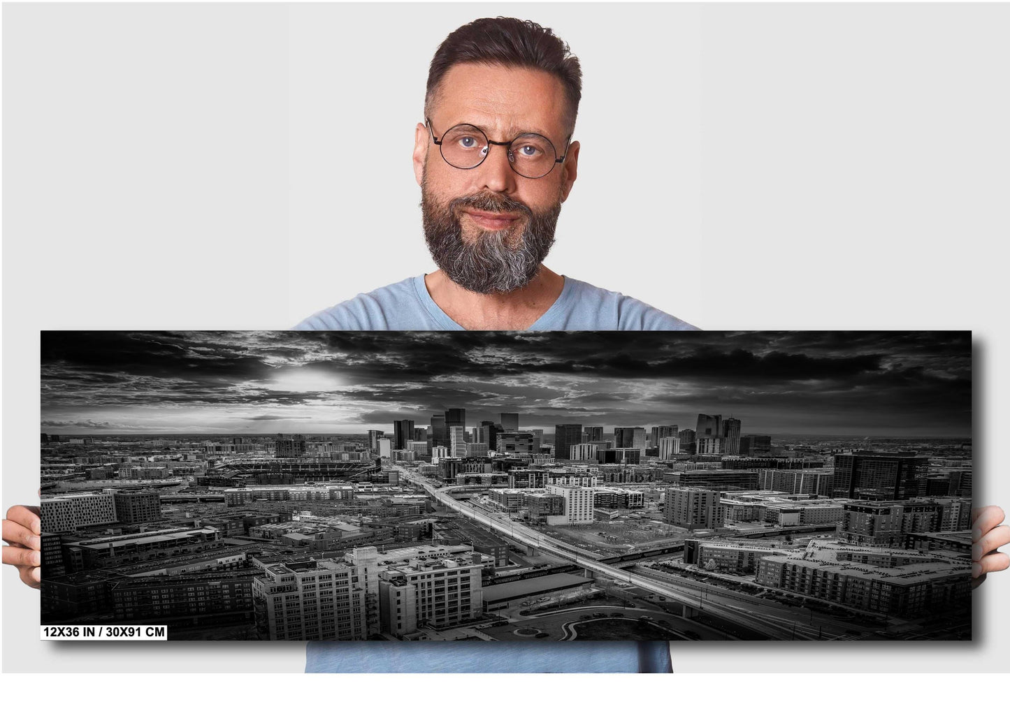 Denver Skyline Wall Art – Modern Cityscape Decor Featuring Union Station Print