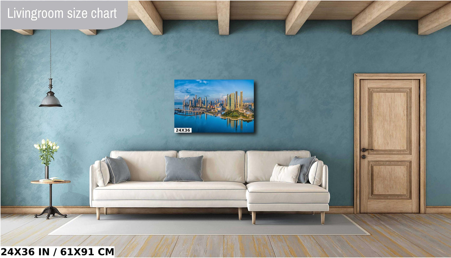 Miami Skyline Wall Art - Panoramic Cityscape On Premium Photo Paper Print