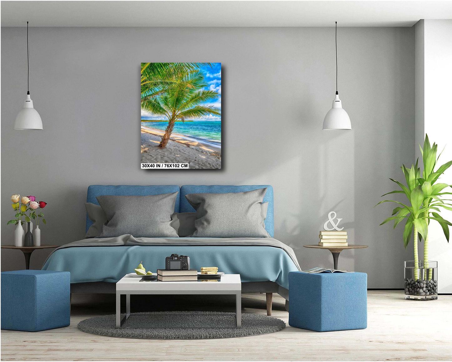 Palm Tree Wall Art – Tropical Palm Painting | Ready to Hang Canvas & Metal Print