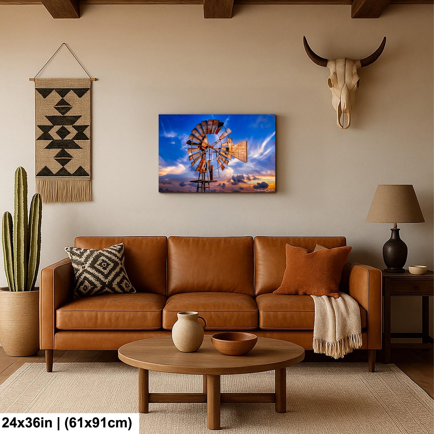 Rustic Windmill Wall Art, Farm Landscape Photography (Canvas, Metal or Print)