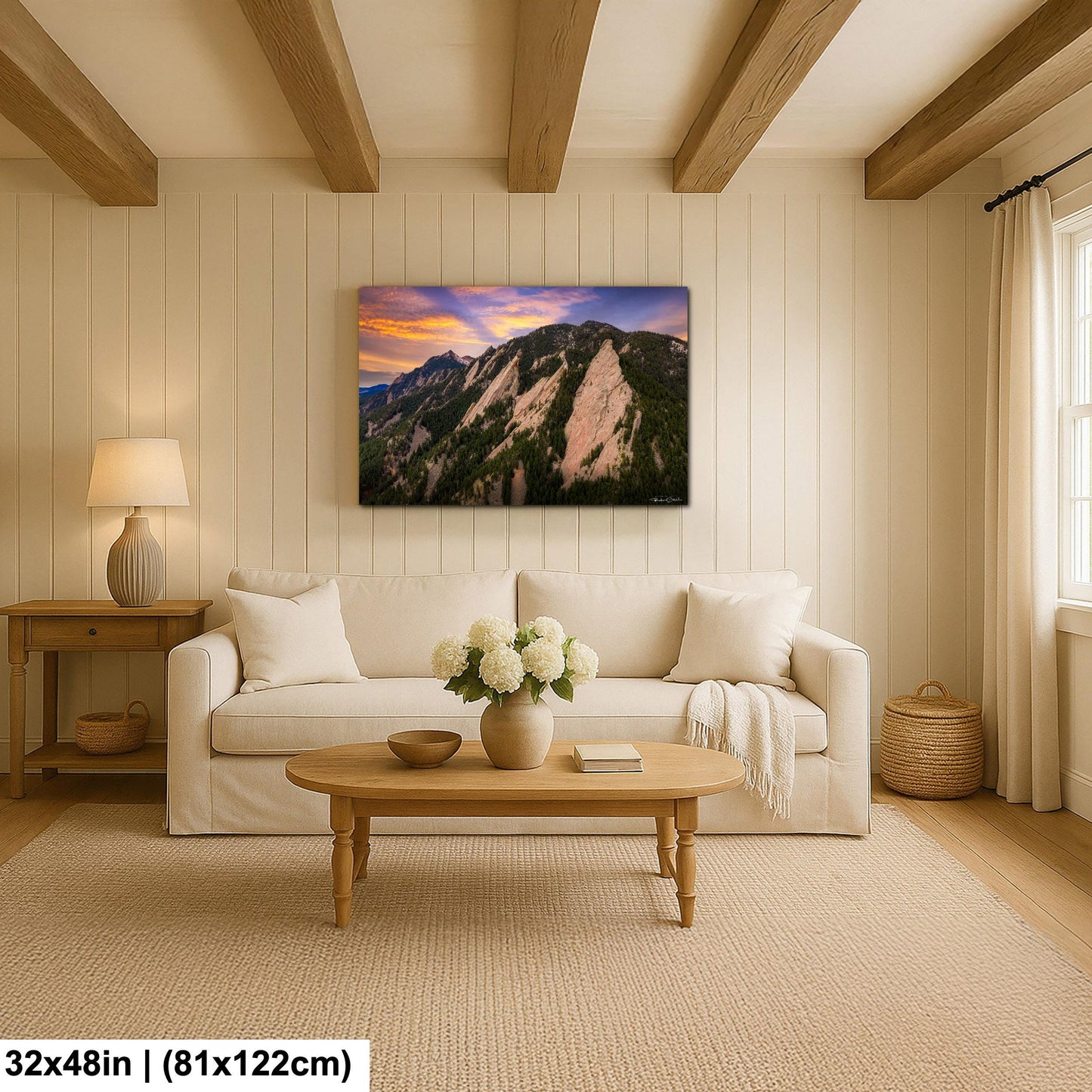 Boulder Flatirons Sunset Print: Colorado Mountain Wall Art (Canvas or Acrylic)