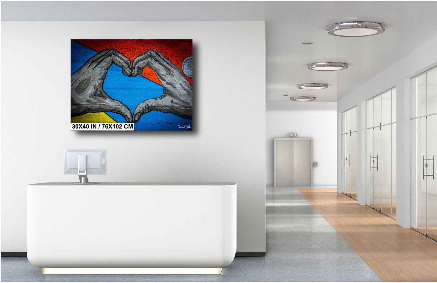 Heart Hands Street Art - Bold Urban Graffiti Print | Colorful Mural Photo Decor