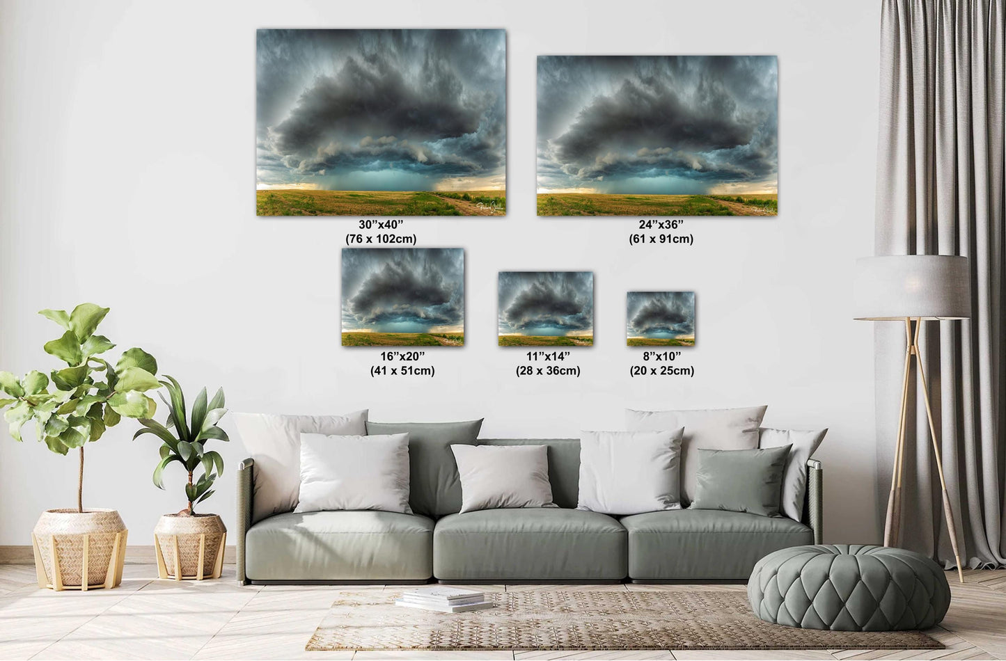 Supercell Storm Wall Art - Dramatic Storm Landscape Print | Ready To Hang Canvas