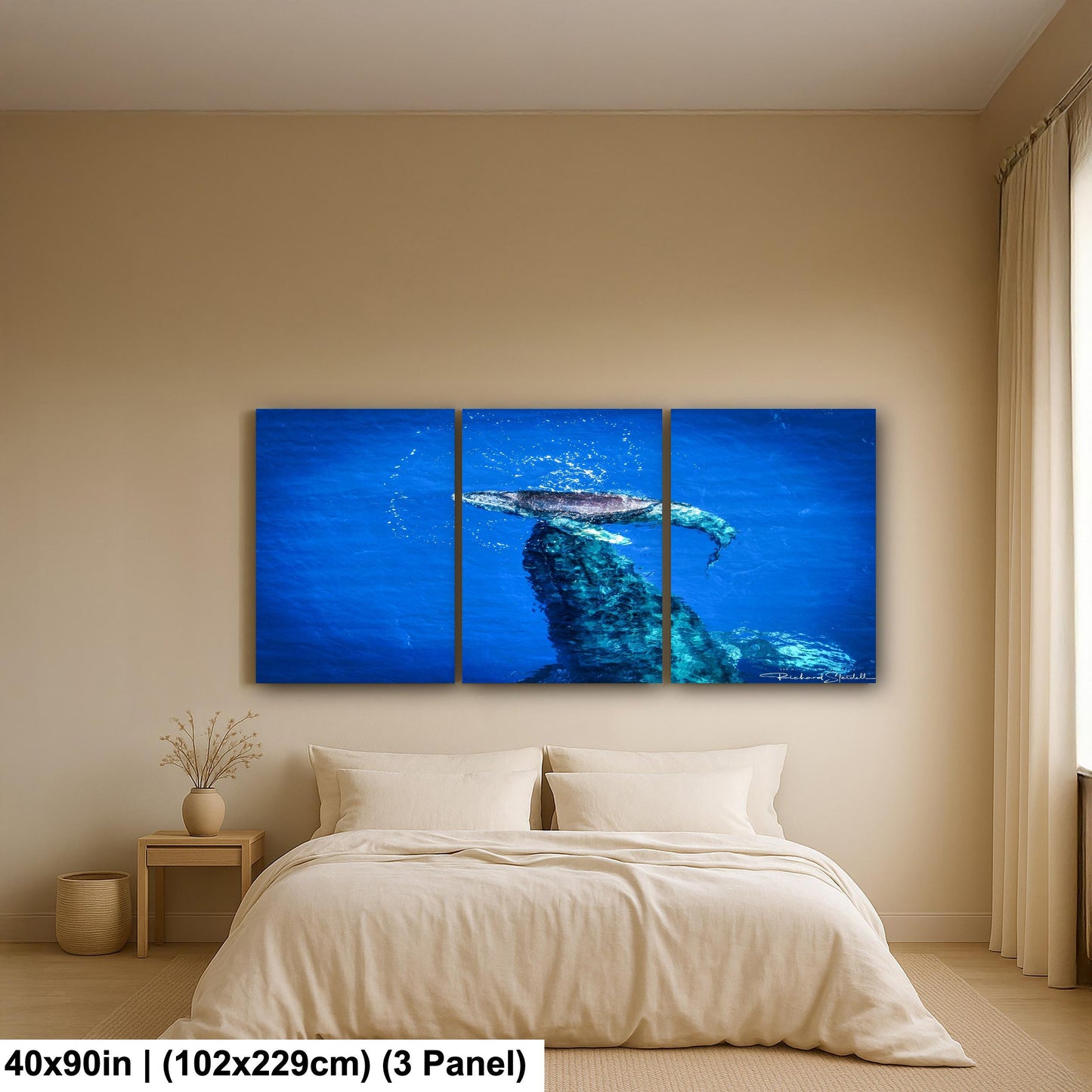 Humpback Whale Wall Art, Ocean Animal Print (Canvas, Metal, or Acrylic)