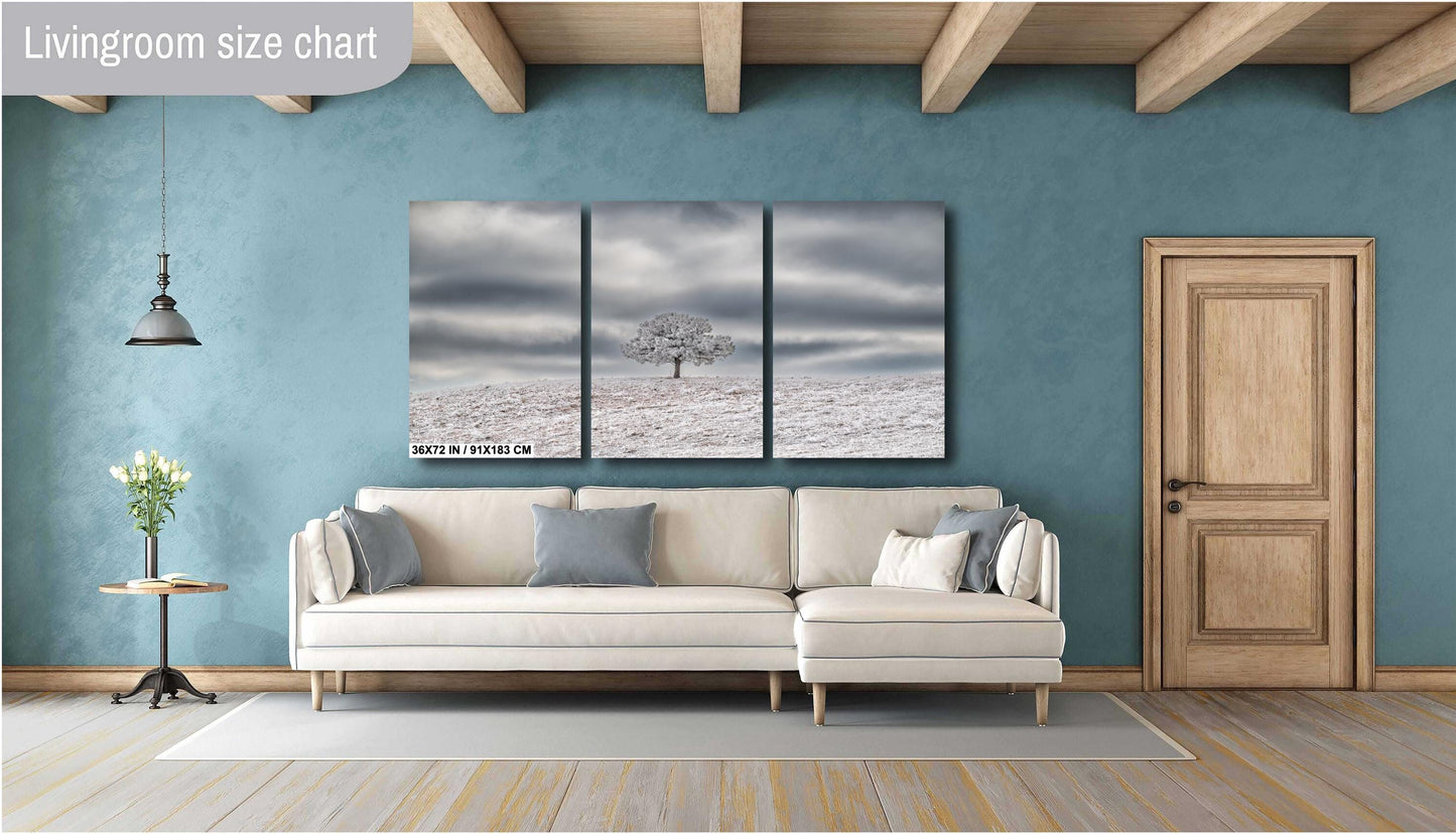 Winter Landscape Wall Art - Large Scenic Winter Print | Dramatic Nature Art Decor