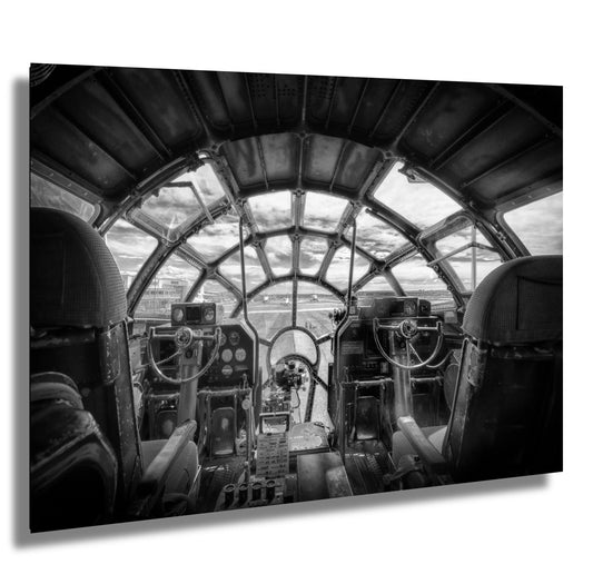 B-29 Cockpit Photo – Vintage Military Decor | Aviation Wall Art Canvas Print