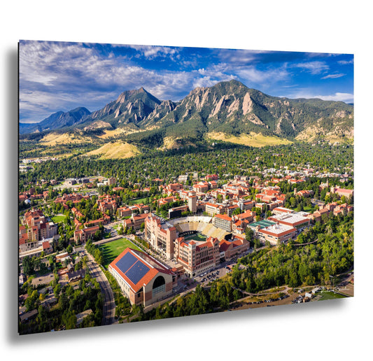 CU Boulder Wall Art – Folsom Field Print | Flatirons Landscape Art Canvas