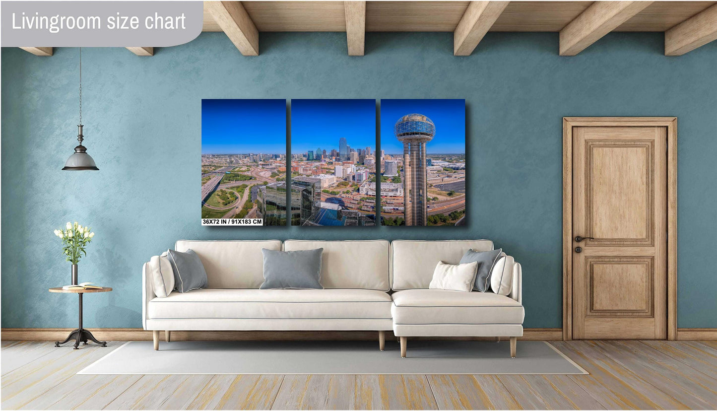Dallas Skyline Print - Premium Dallas Wall Art | Modern Canvas & Metal Photo