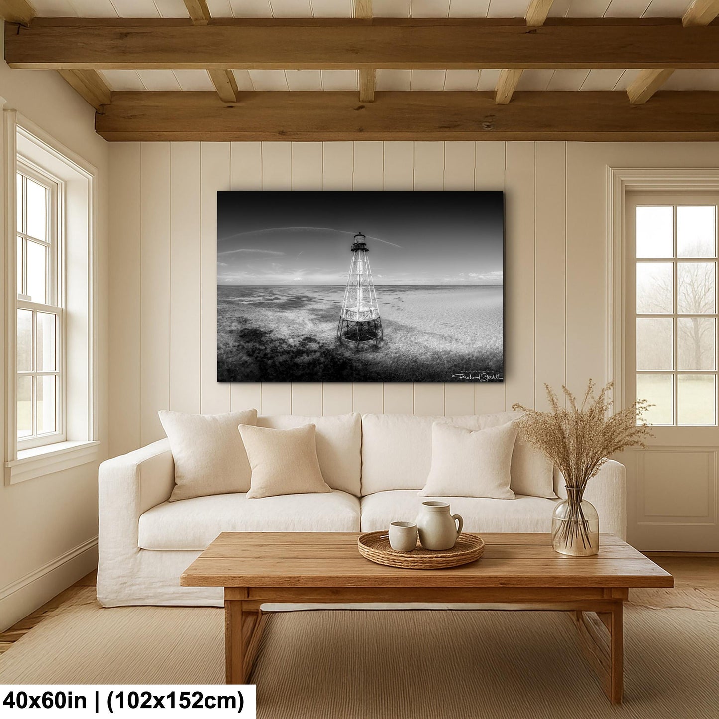 Florida Keys Lighthouse Print, Alligator Reef, Islamorada (Coastal Wall Art)