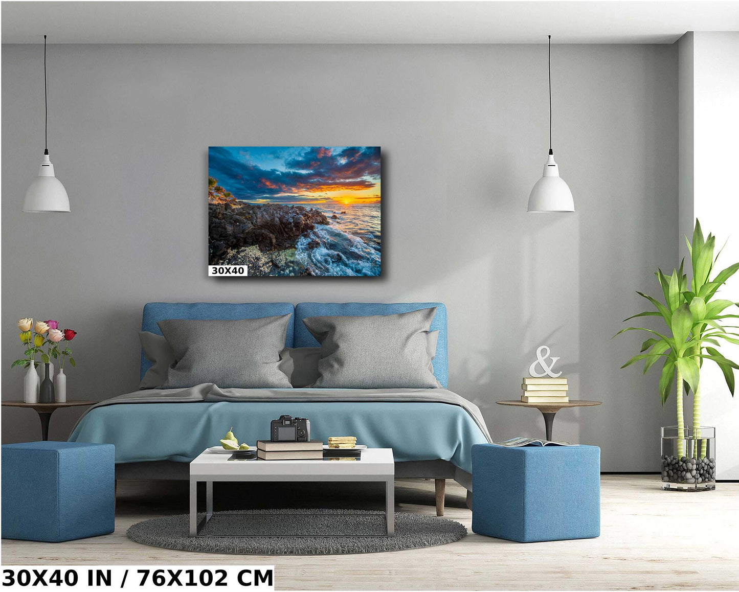 Maui Sunset Canvas Print - Vibrant Tropical Sunset | Ready To Hang Wall Decor