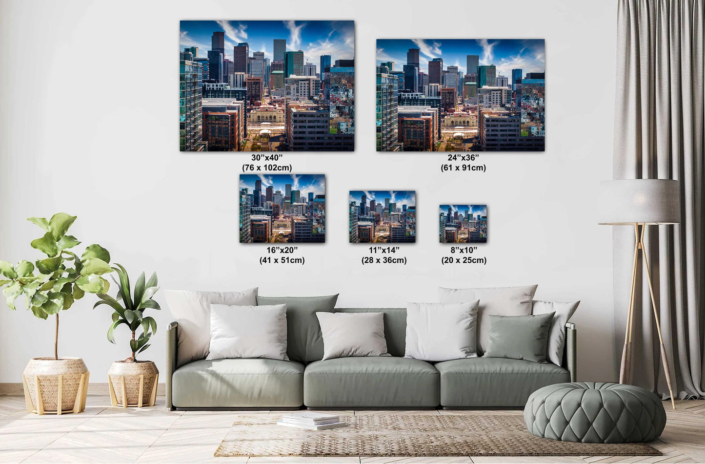 Denver Skyline Wall Art – Modern Cityscape Decor Featuring Union Station Print
