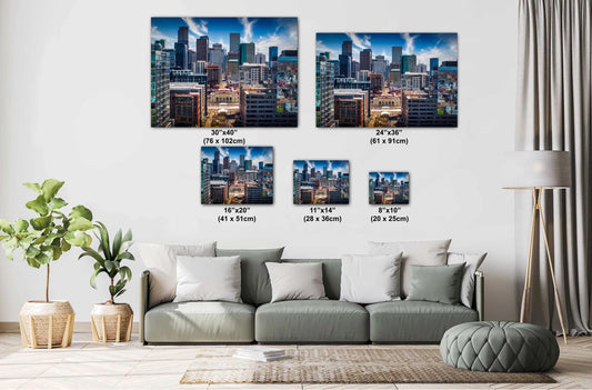 Denver Skyline Wall Art – Modern Cityscape Decor Featuring Union Station Print