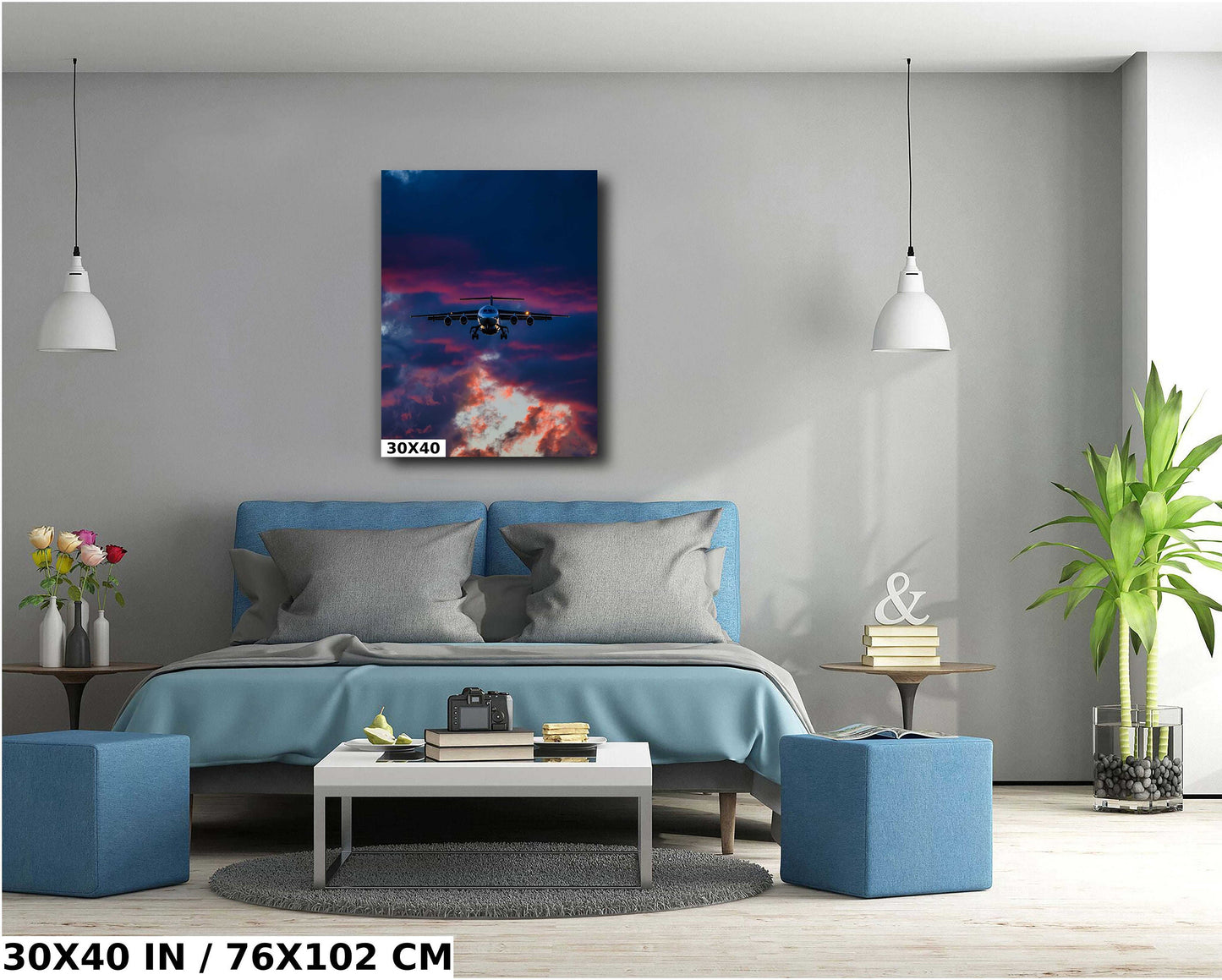 Air Tanker Wall Art – Large Firefighter Decor | Aviation Canvas Print Gift