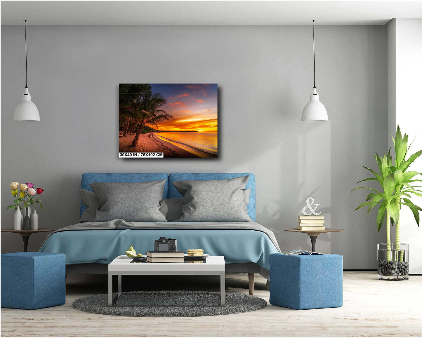 Tulum Wall Art - Vibrant Beach Wall Art | Coastal Home Decor | Large Canvas Print