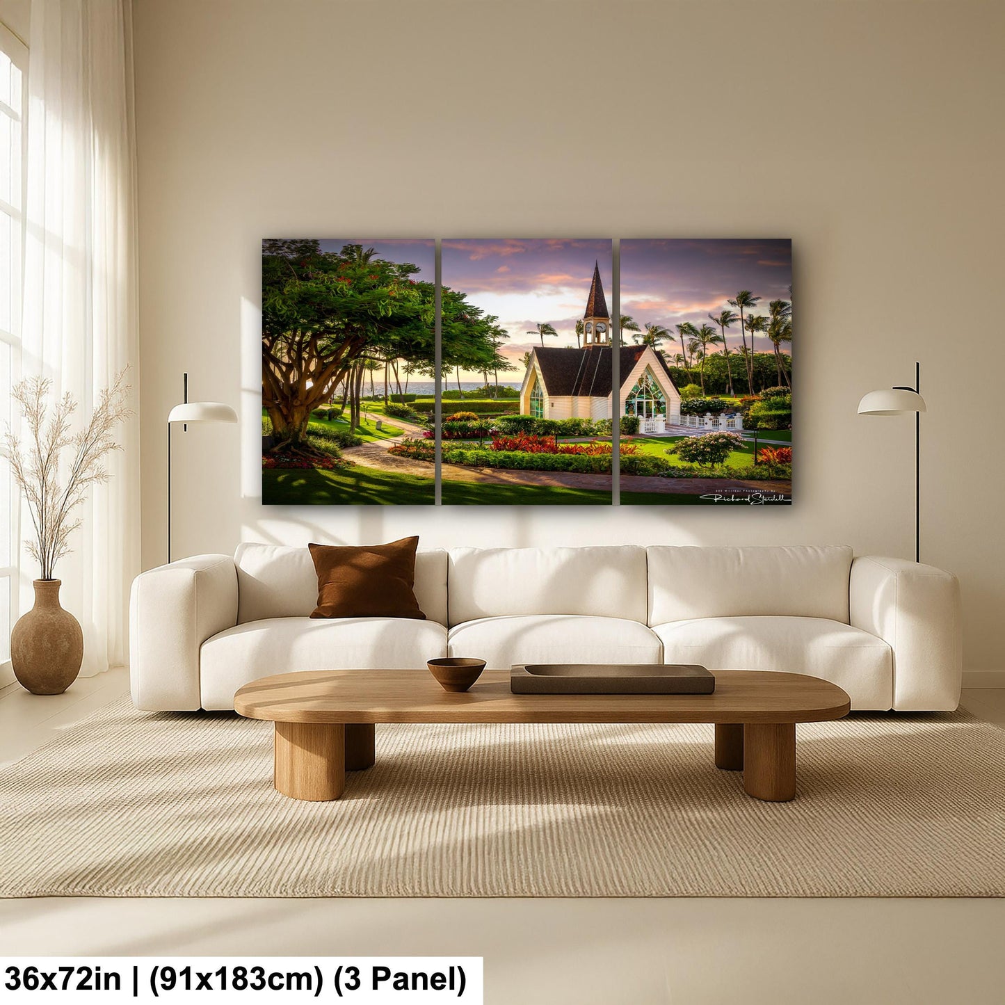 Wailea Chapel Maui Print, Tropical Sunset (Ready to Hang or Paper)