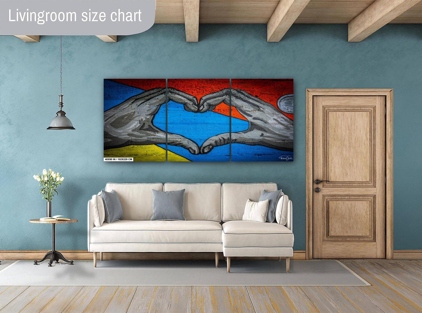 Heart Hands Street Art - Bold Urban Graffiti Print | Colorful Mural Photo Decor