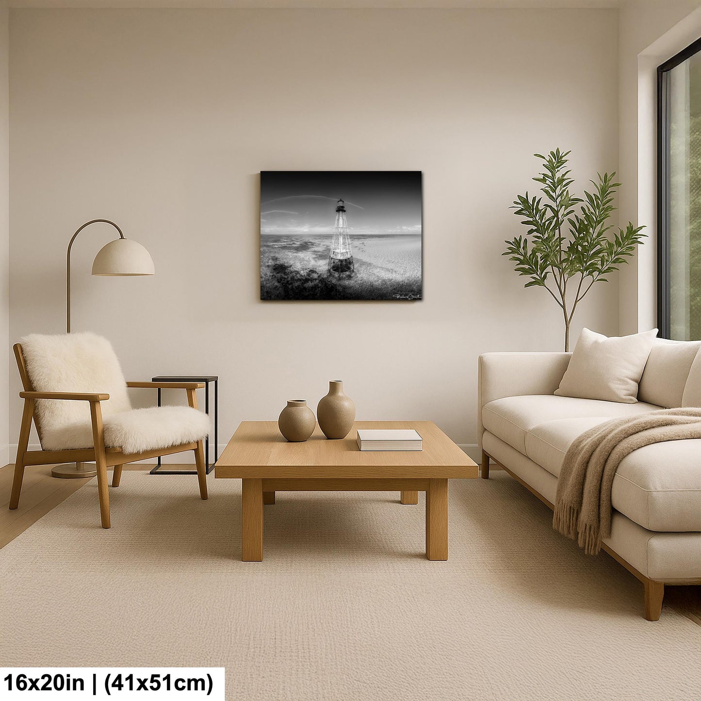 Florida Keys Lighthouse Print, Alligator Reef, Islamorada (Coastal Wall Art)