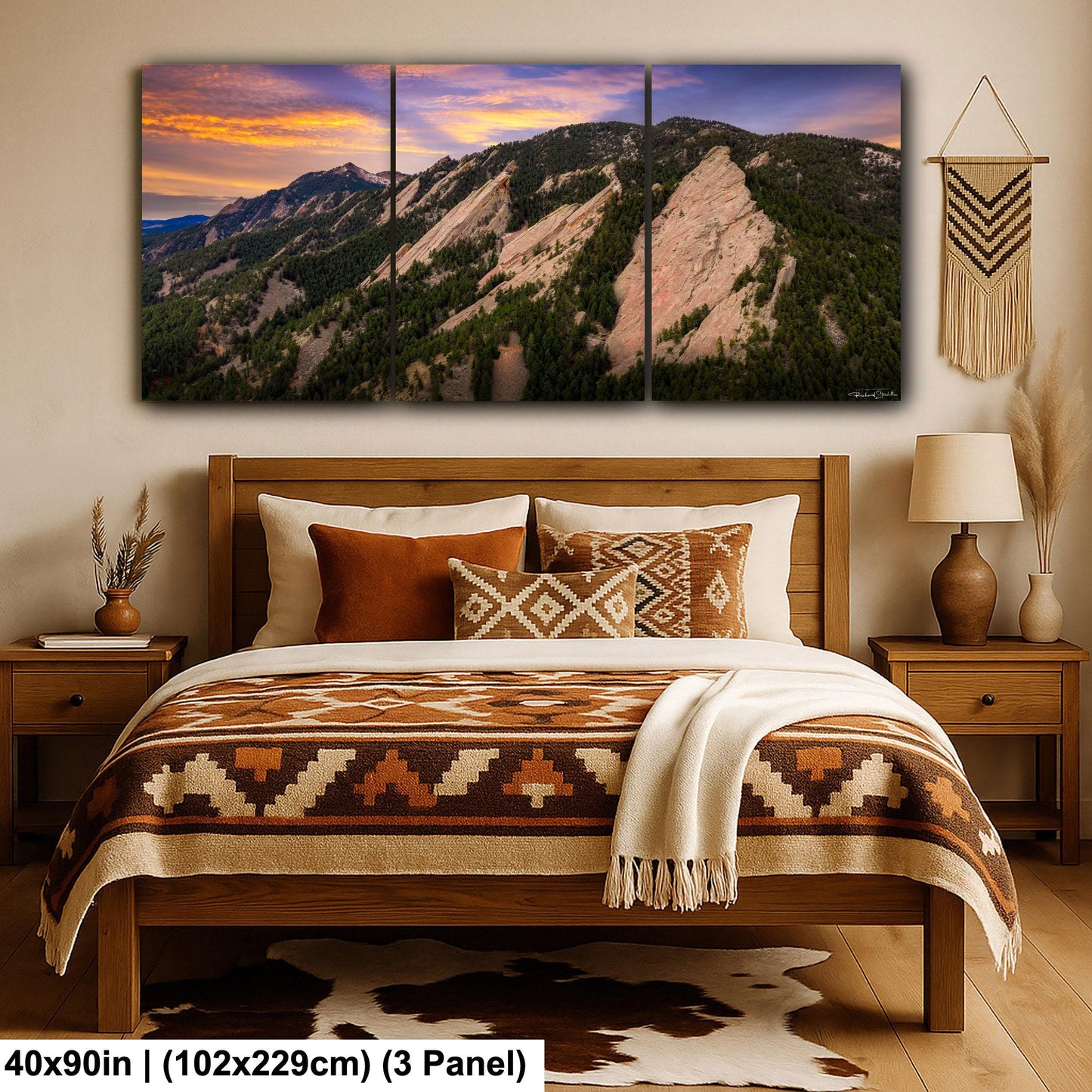 Boulder Flatirons Sunset Print: Colorado Mountain Wall Art (Canvas or Acrylic)