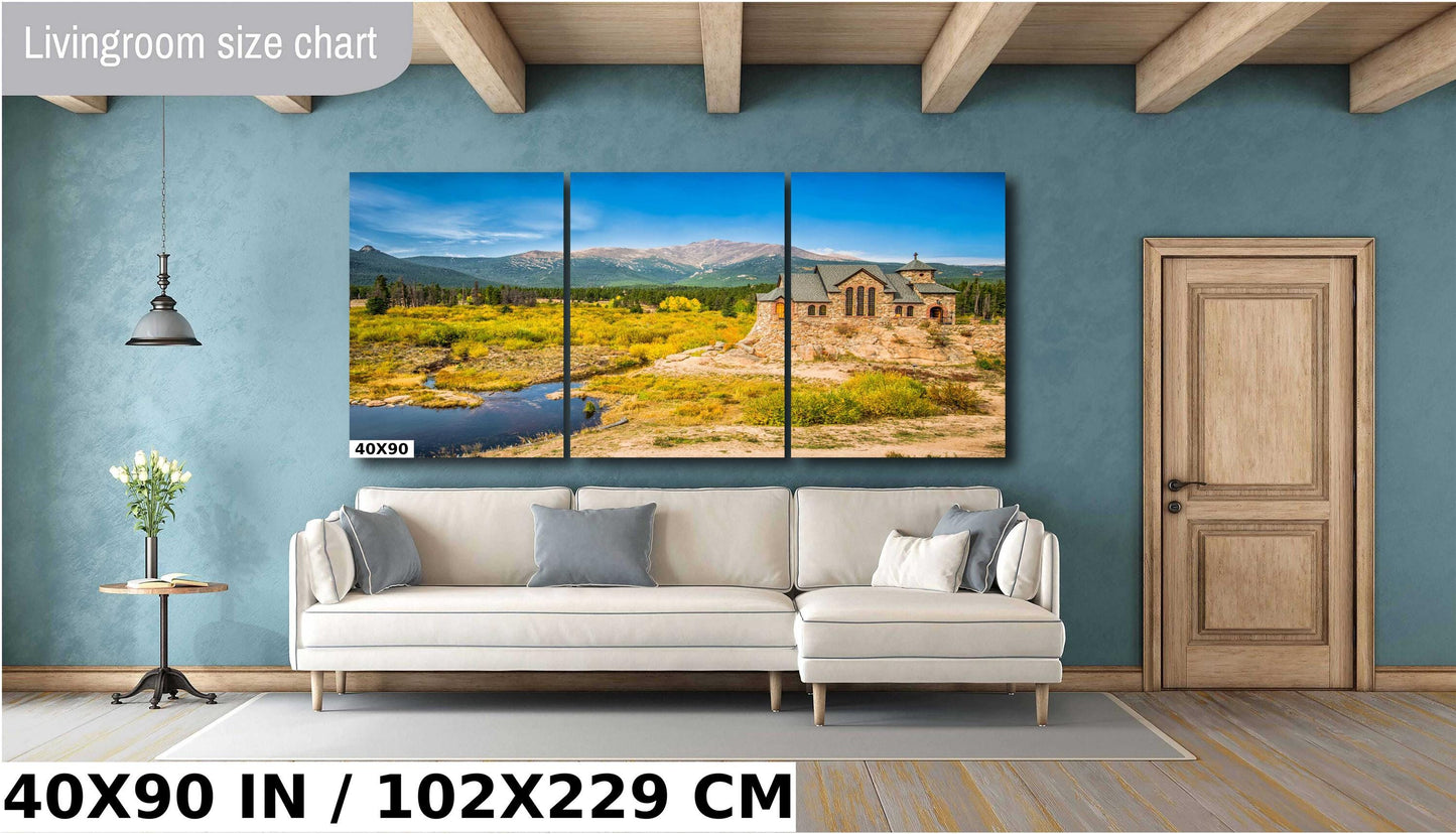 Chapel on the Rock Print - Rocky Mountain Wall Art | Colorado Nature Decor Canvas