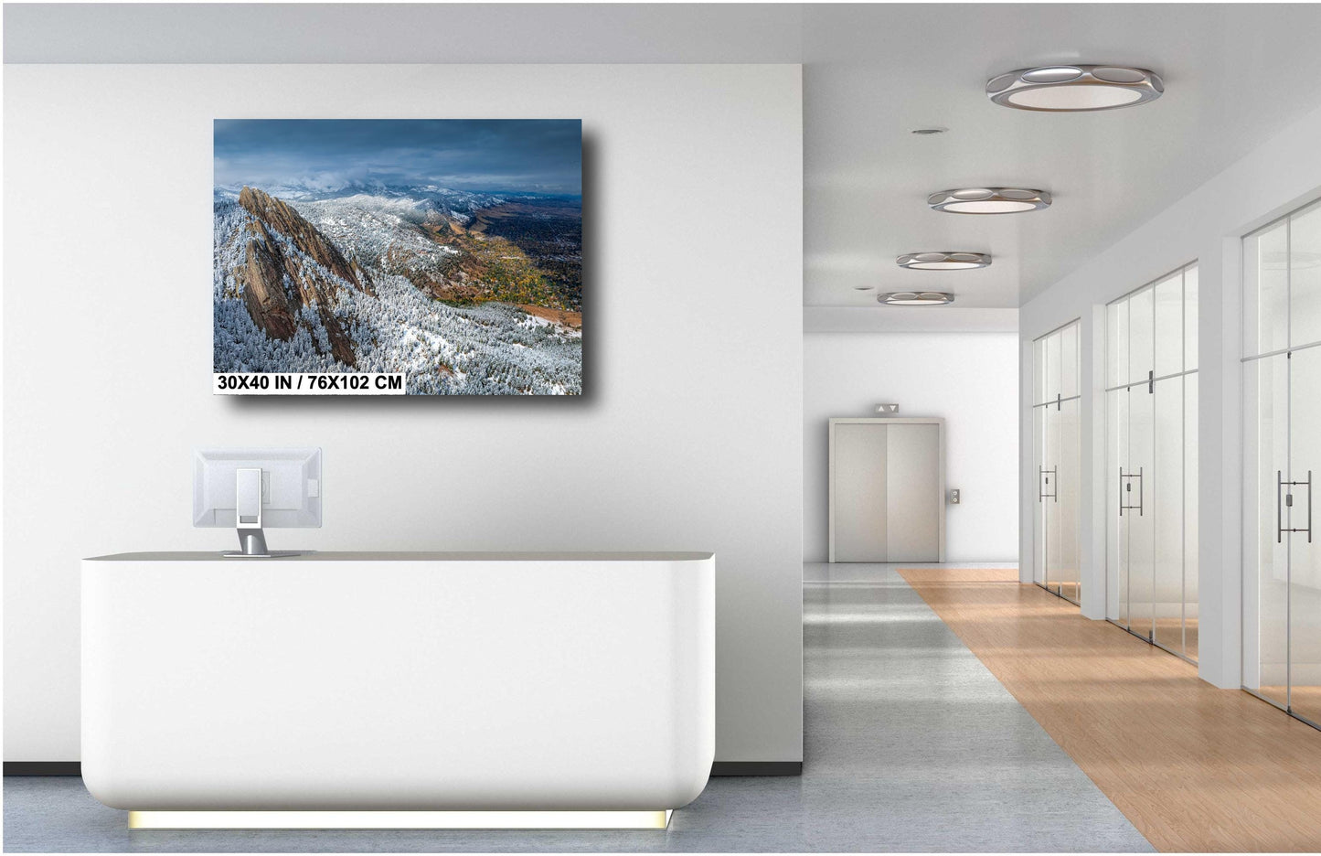 Boulder Flatirons Wall Art – Colorado Mountain Decor | Rustic Cabin Print
