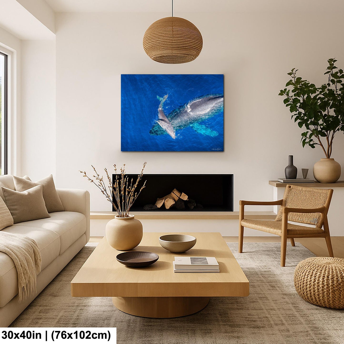 Humpback Whale Wall Art - Ocean Animal Print on Canvas, Metal, or Acrylic