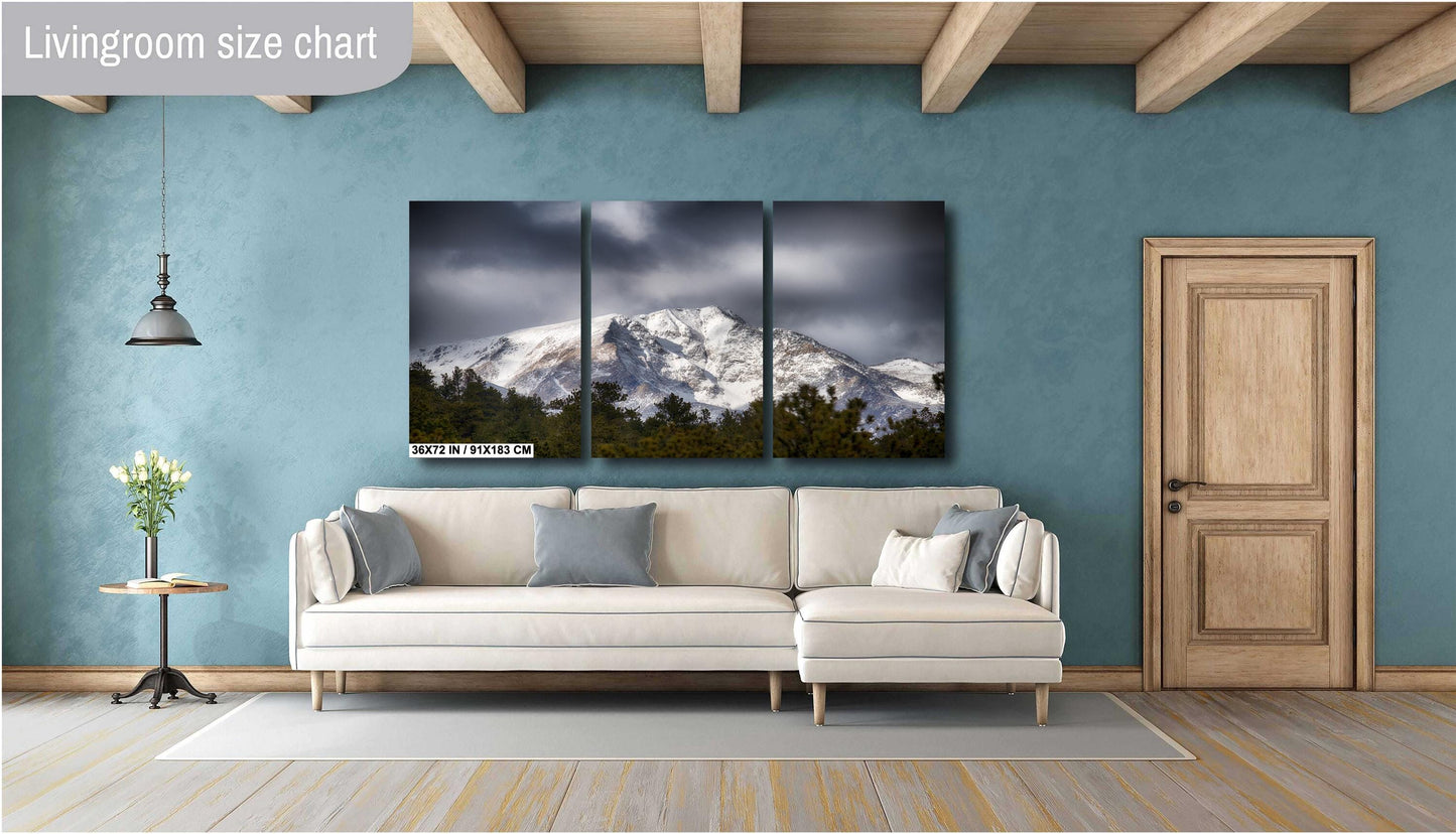 Rocky Mountain Wall Art – Winter Mountain Landscape Print on Premium Photo Paper