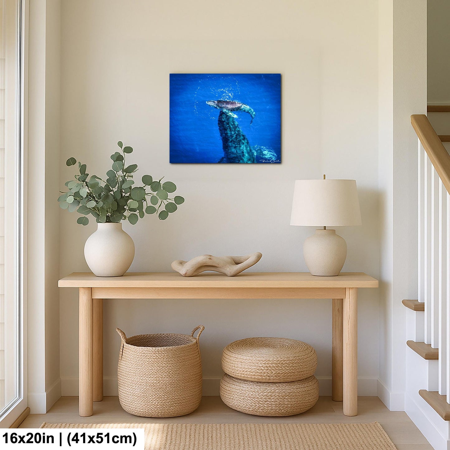 Humpback Whale Wall Art, Ocean Animal Print (Canvas, Metal, or Acrylic)