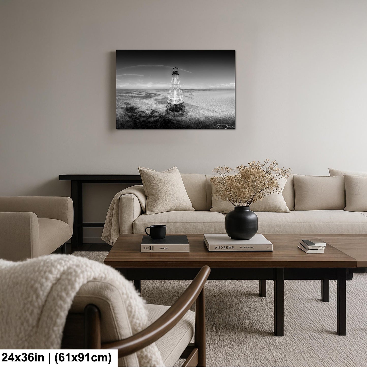 Florida Keys Lighthouse Print, Alligator Reef, Islamorada (Coastal Wall Art)