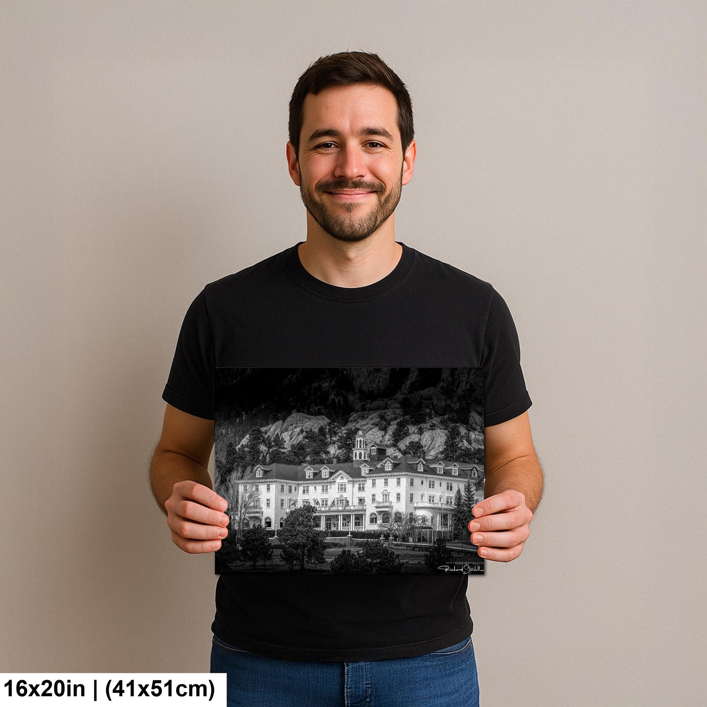 Stanley Hotel Art Print - Iconic Estes Park Wall Art | Black & White Rocky Mountains