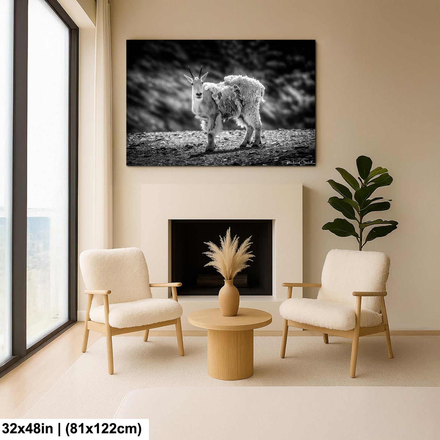 Mountain Goat Wall Art - Rustic Nature Decor | Ready to Hang Canvas Prints