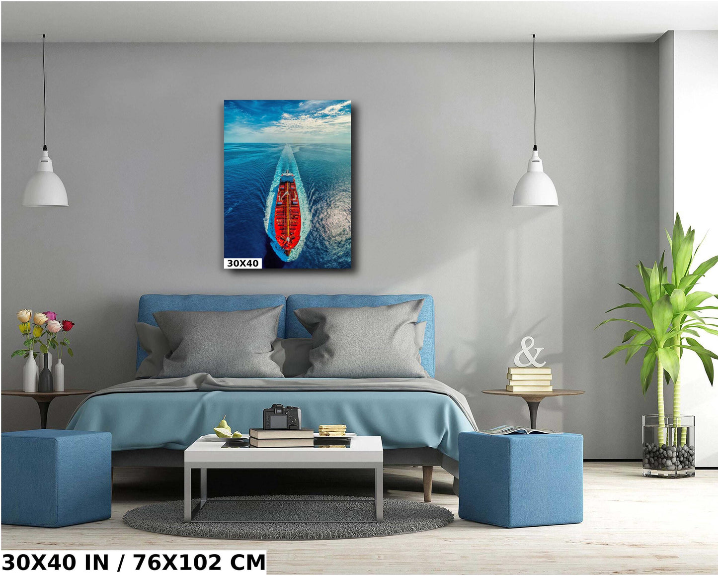 Ocean Tanker Ship Art - Vibrant Maritime Photography Print | Coastal Wall Decor