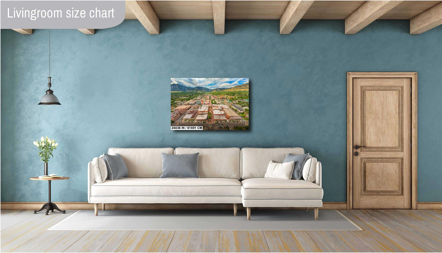 Boulder Wall Art – Pearl Street Artwork | Flatirons Mountain Art Canvas Print