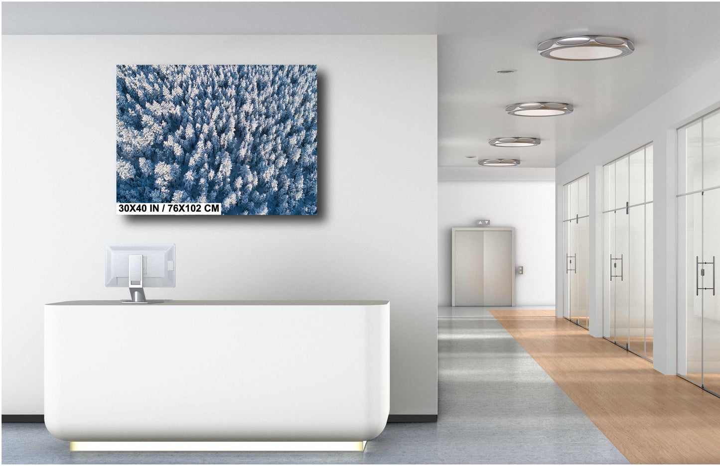 Winter Wall Art – Snowy Forest Print | Minimalist Nature Print with Pine Trees