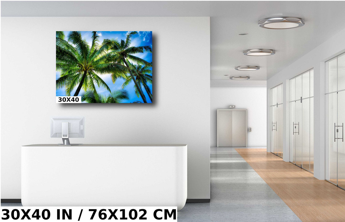 Tropical Wall Decor | Coastal Home Decor - Maui Palm Tree Art Canvas Print