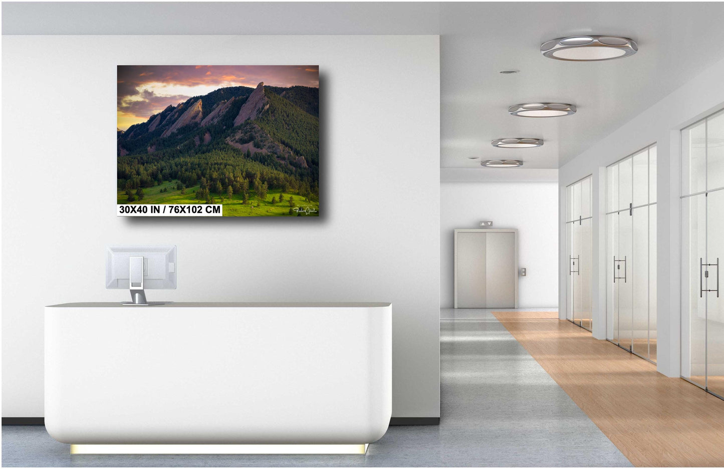 Boulder Flatirons Sunset - Colorado Wall Art | Mountain Sunset Print Canvas