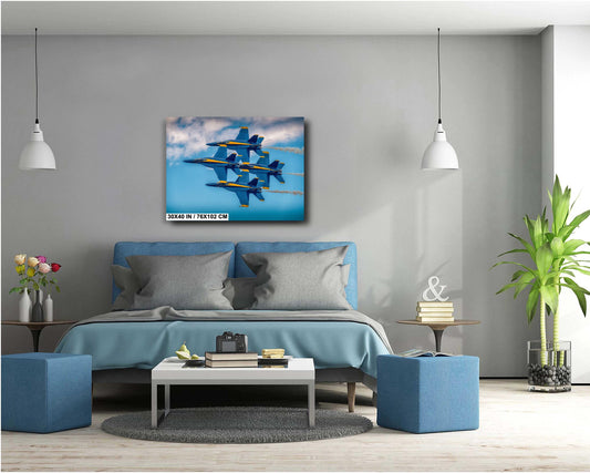 Blue Angels Wall Art – US Navy Fighter Jet Canvas, Acrylic & Metal Prints