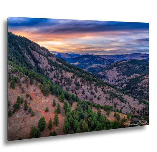 Colorado Mountains Print, Boulder Flatirons with Star (Multiple Sizes)