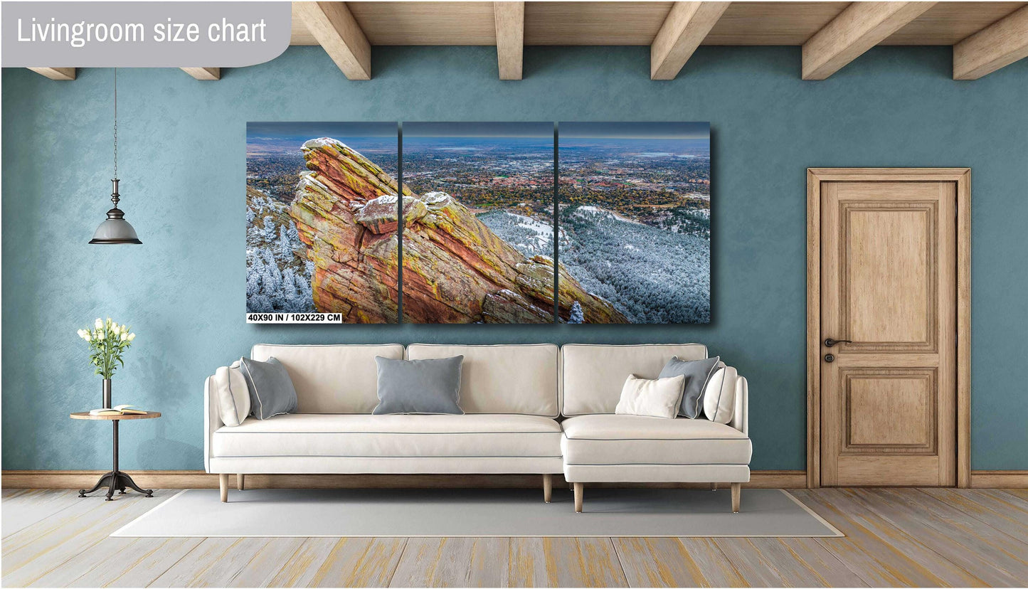 Boulder Flatirons Wall Art – Winter Mountain Print On Premium Photo Paper