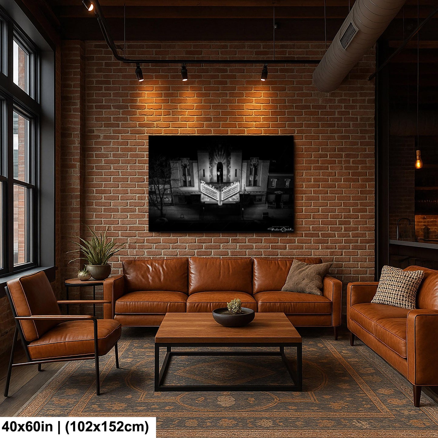 Boulder Theater Wall Art Canvas Acrylic (Ready to Hang, Black and White)