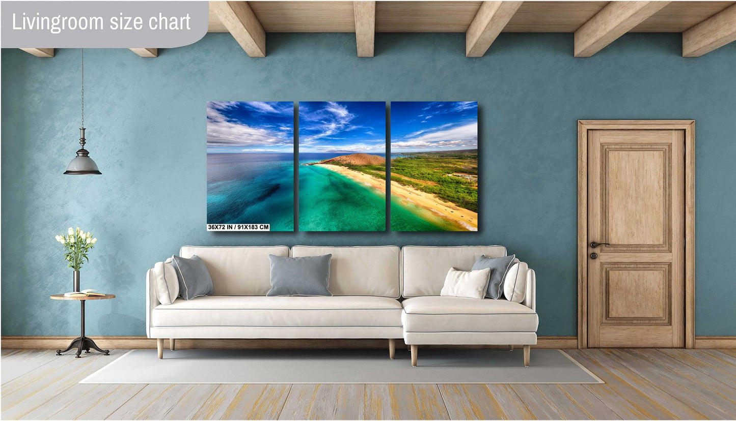 Maui Wall Art - Big Beach Canvas & Metal Wall Decor | Tropical Landscape Print