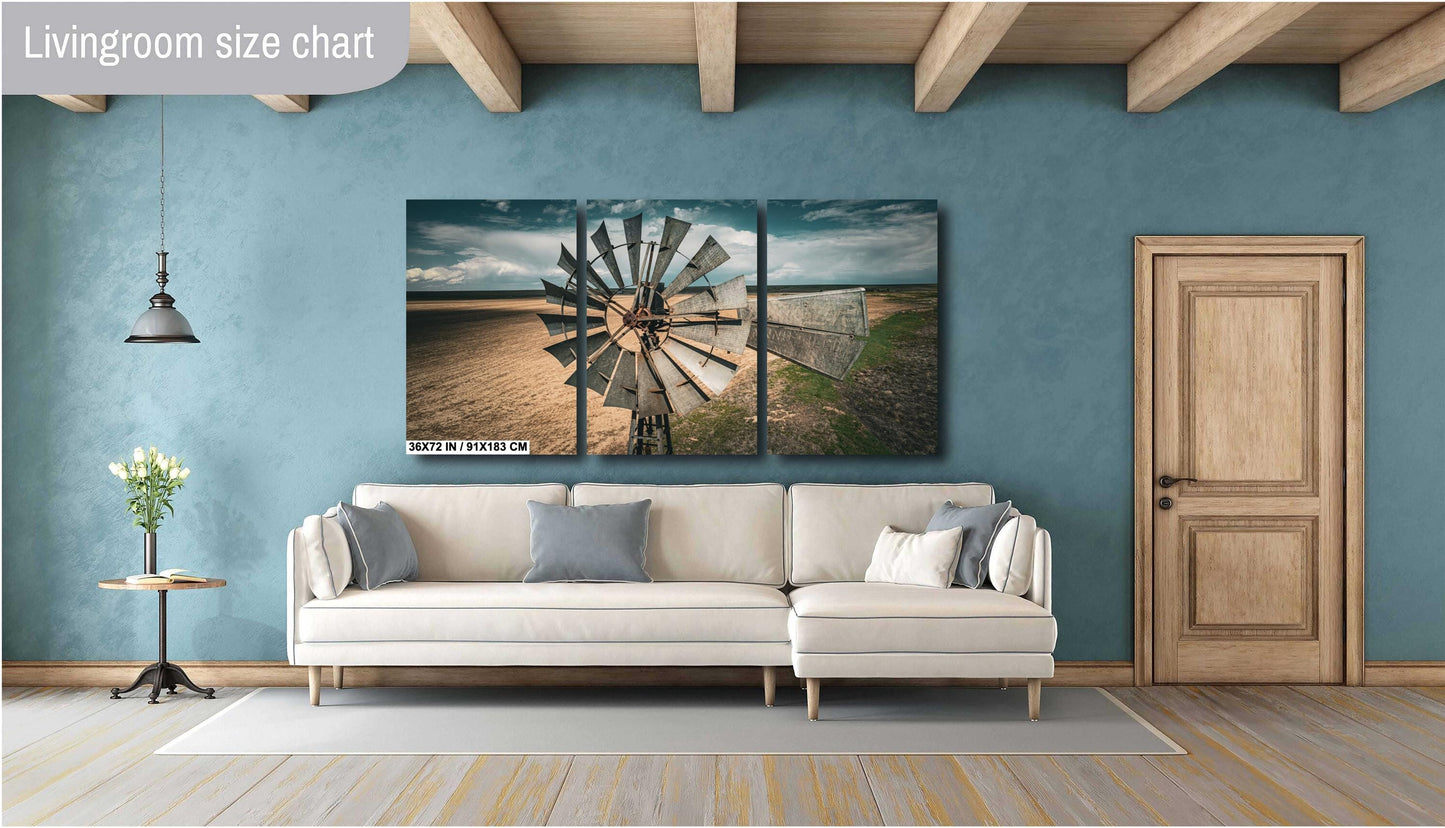 Rustic Windmill Wall Art - Farm Landscape Print | Canvas, Metal & Acrylic Decor