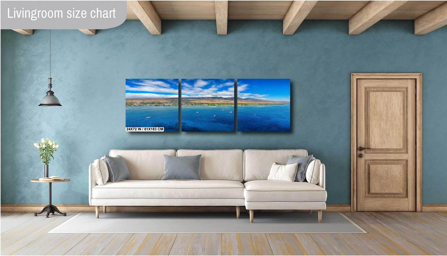 Maui Wall Art Lahaina Harbor Pre Fire Photo Canvas Print Hawaii Metal Wall Decor