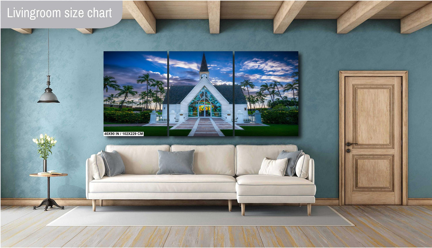 Wailea Chapel Wall Art - Maui Canvas Print | Metal & Acrylic Tropical Sunset Decor