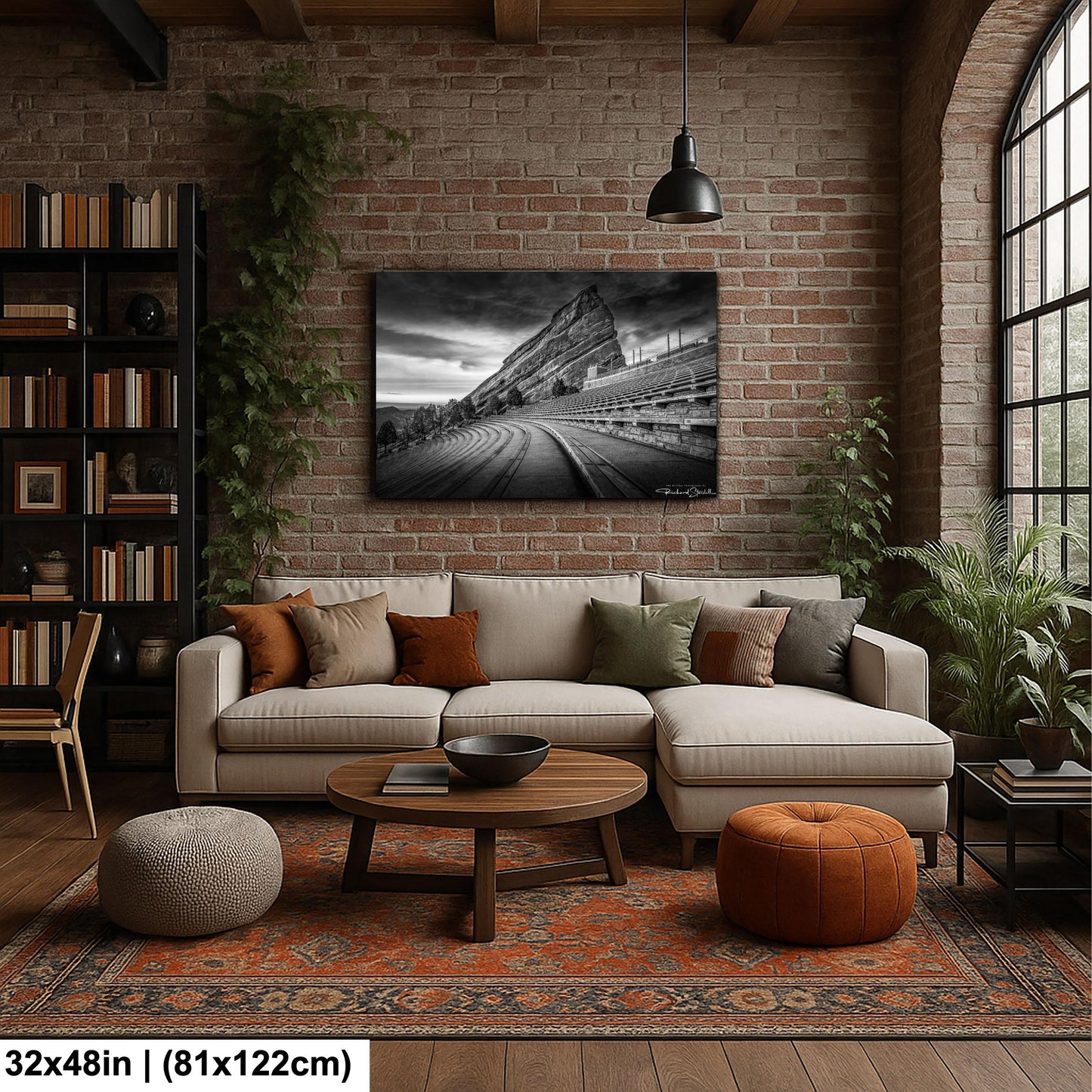 Red Rocks Wall Art - Black and White Scenic Landscape Print on Premium Photo Paper